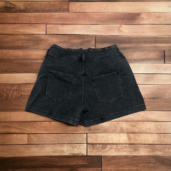 HalaraMagic High Waisted Denim Shorts Sz XS Black V Shaped Waist Pockets Cool To - Picture 8 of 8